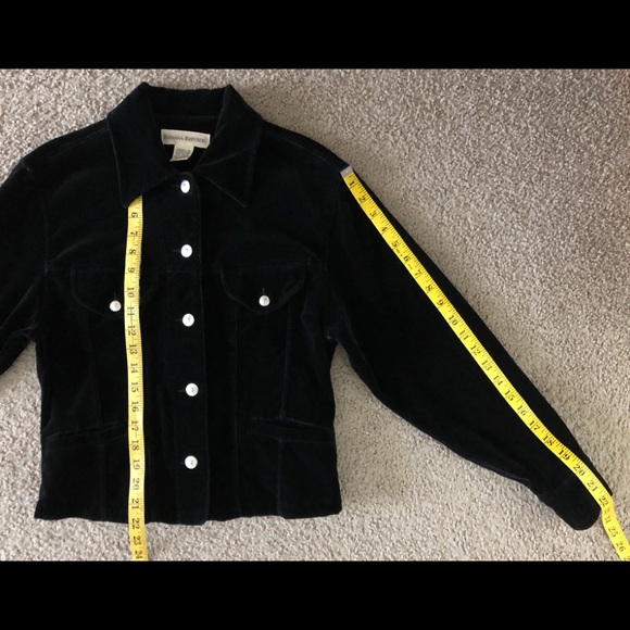 Banana Republic Velour Blazer Jacket Sz S🌹Metallic Buttons🌹98% Cotton🌹Pockets - Picture 5 of 12